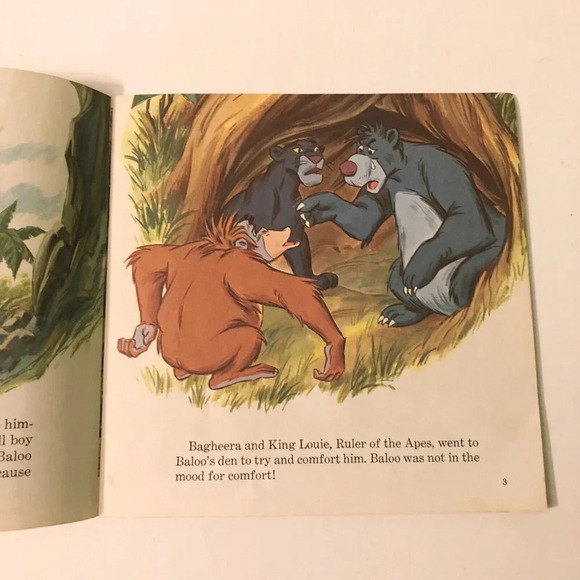Vintage 1969 Disney More Jungle Book Baloo and Mowgli Book  Only No Record - Picture 9 of 16
